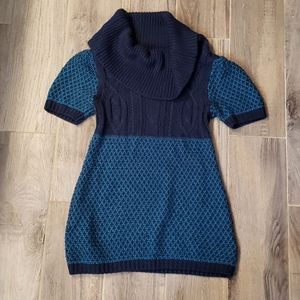 Cowl neck cable knit sweater